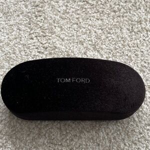 Tom Ford Brown Velvet Hard Sunglass Case with Logo